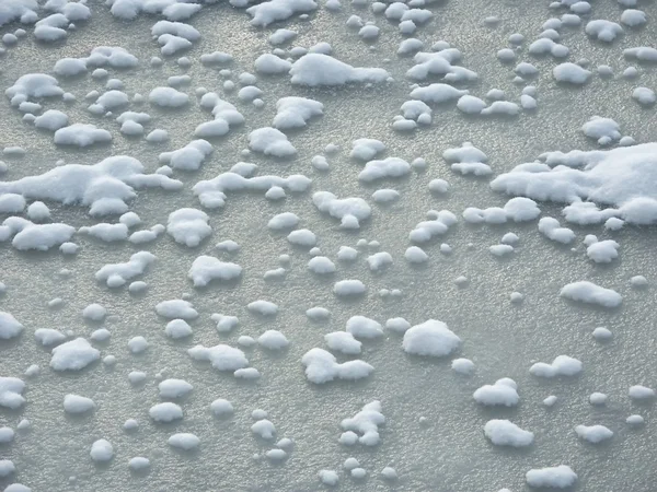 Патчі Снігу Льоду Покриті Kishwaukee Річка Північного Іллінойсу — стокове фото