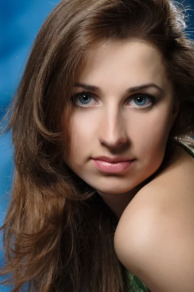 Portrait Young Girl Blue Eyes — Stock Photo, Image