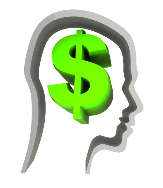 Dollar sign in head — Stock Photo, Image
