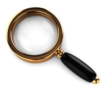 3d illustration of an magnify glass over white background clipart