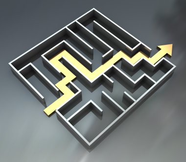 Maze with arrow route clipart