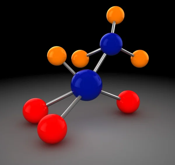 Abstracto Ilustración Modelo Molécula Sobre Fondo Oscuro — Foto de Stock