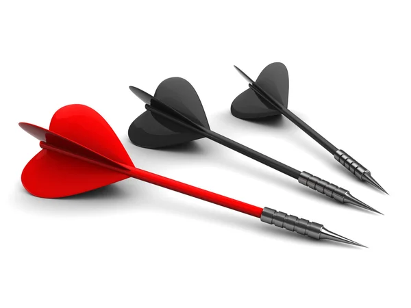 stock image 3d illustration of three darts over white background