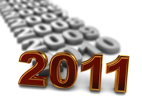 Ilustración Fila Números Año Con Nuevo 2011 Frente — Foto de Stock