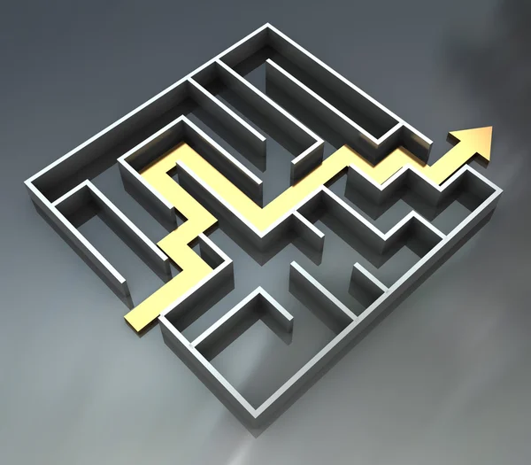 Maze with arrow route — Stock Photo, Image