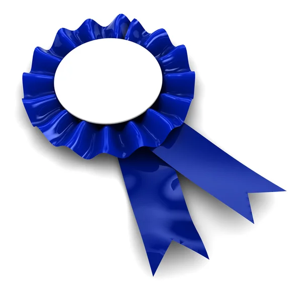 Illustration Blue Ribbon Award White Background — Stock Photo, Image