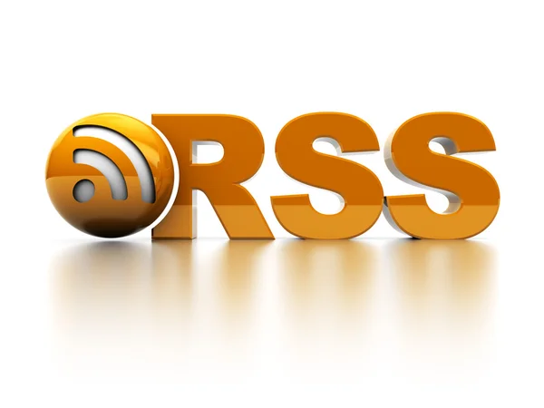 Stock image 3d illustration of rss sign and symbol over white background