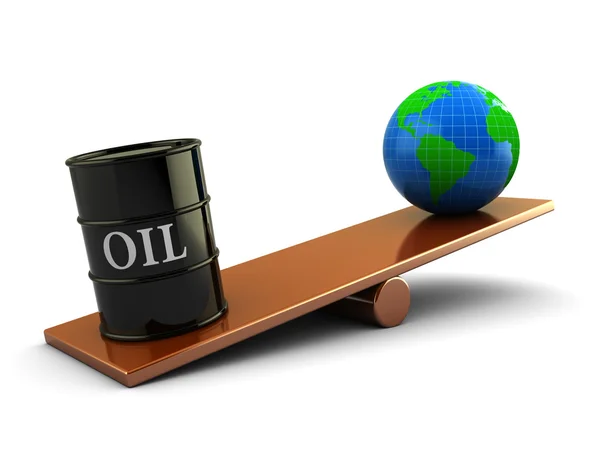 Illustration Earth Oil Barrel Scale Board — Stock Photo, Image