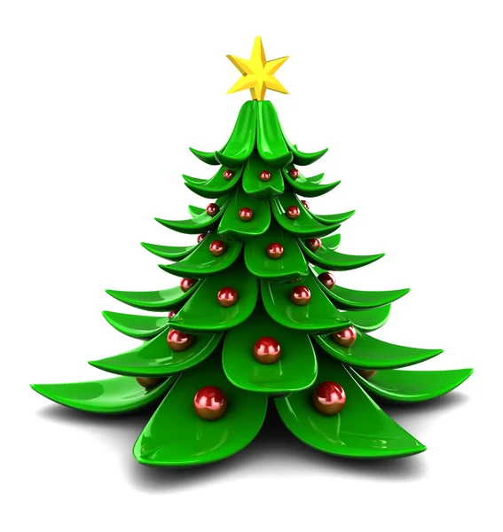 Ilustração Árvore Natal Estilizada Sobre Fundo Branco — Fotografia de Stock
