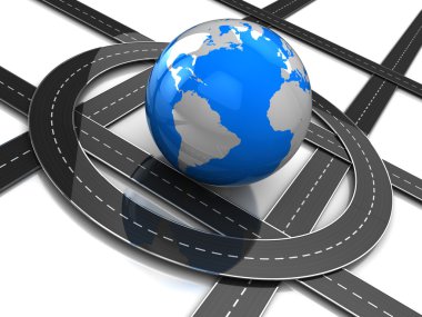 Roads around earth clipart