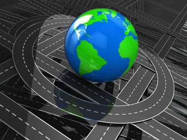 Road around earth clipart