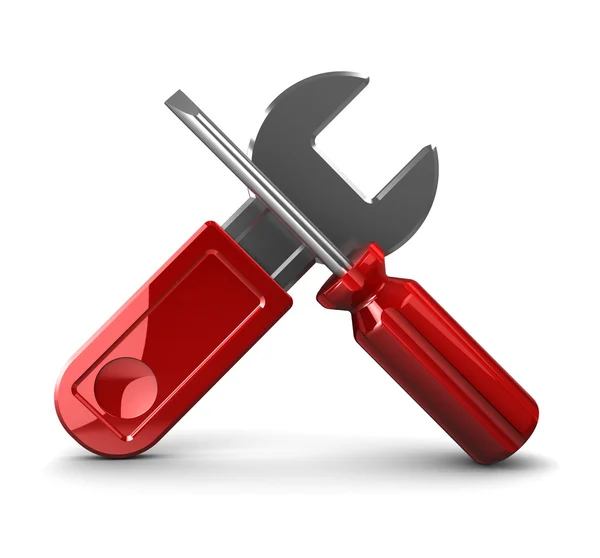 stock image Wrench and screwdriver