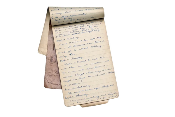 旧的记忆书，日记的页面 — 图库照片