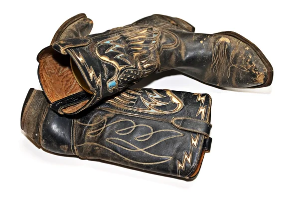 Oude cowboy laarzen — Stockfoto