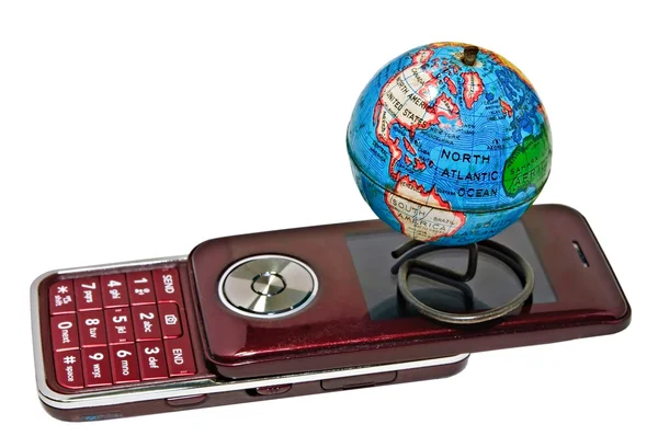 stock image Small World Globe and Cell Phone