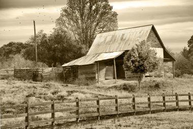 Old Barn Sepia Tint clipart