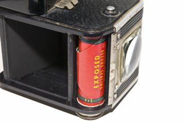 Exposed Film in Antique Camera clipart