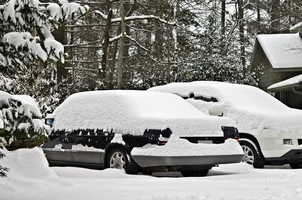 Cars Covered Snow Unable Used — Stock Photo, Image