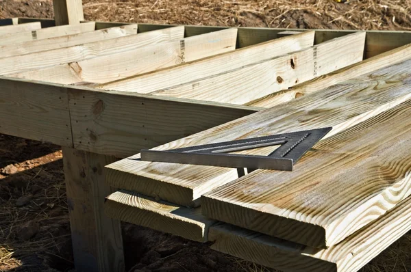 Wood Boards Triangle Construction Site — Stock Photo, Image