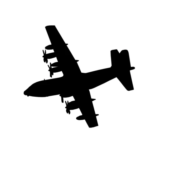Sziluettje repülőgép — Stock Fotó
