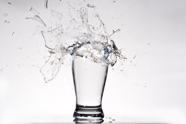 Exploding glass of water clipart