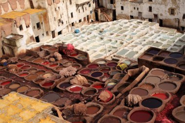 Tannery in Fez, Morocco clipart