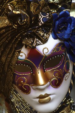 dekoratif geleneksel karnaval maskesi Venedik, İtalya