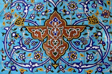 Colorful detail from Iranian mosque in Dubai clipart