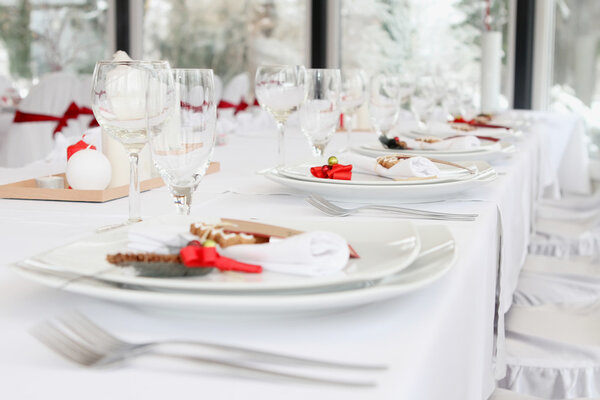 Detail of the decoration on the wedding table