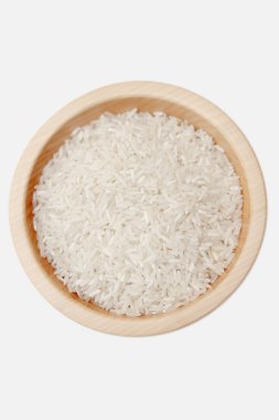 Rice in wooden bowl clipart