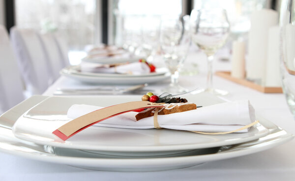 Decoration on the wedding table
