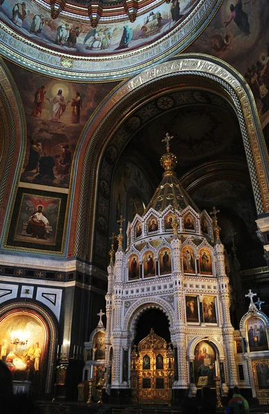 Interior de um templo do Cristo do Salvador, Moscou, Rússia — Fotografia de Stock