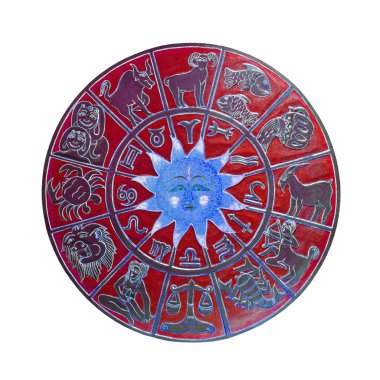 Red horoscope wheel clipart