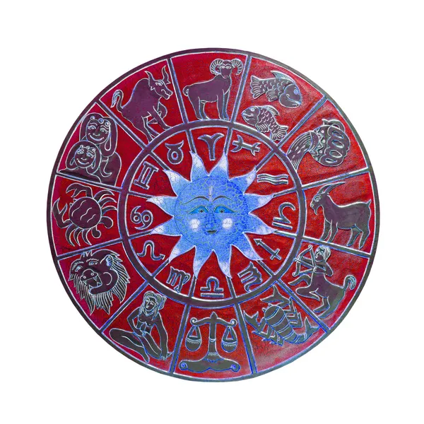 Hjul med rødt horoskop – stockfoto
