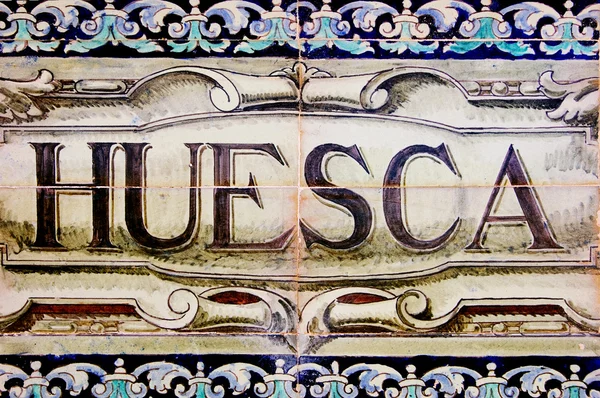 Huesca znamení — Stock fotografie
