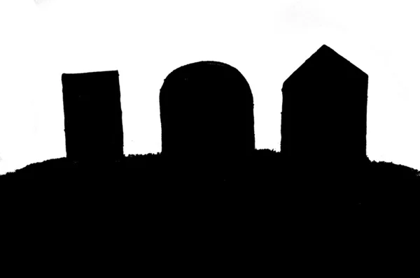 Halloween graven silhouet — Stockfoto