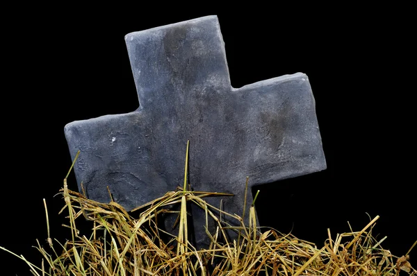Croce di pietra di Halloween — Foto Stock