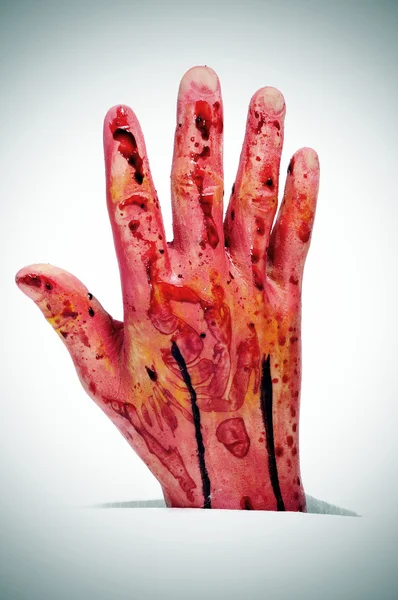 Halloween véres kézzel — Stock Fotó