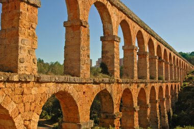 Roman aqueduct in Tarragona, Spain clipart