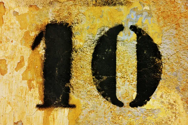 Bir duvara 10 numara — Stok fotoğraf