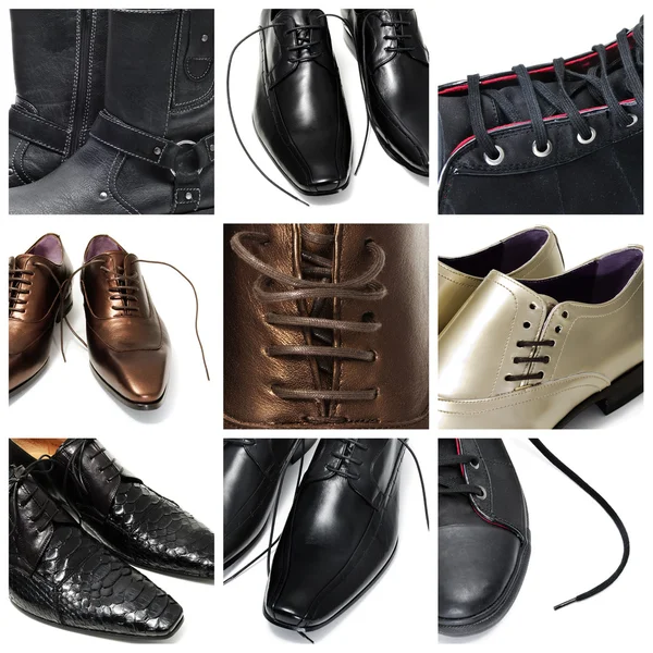 Homens sapatos colagem — Fotografia de Stock