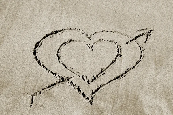 Coeurs dans le sable — Photo