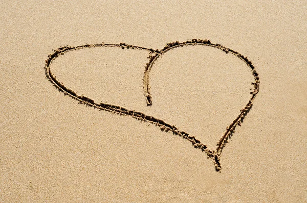 stock image Heart in the sand