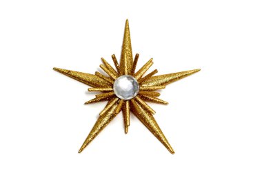 A golden christmas star on a white background clipart