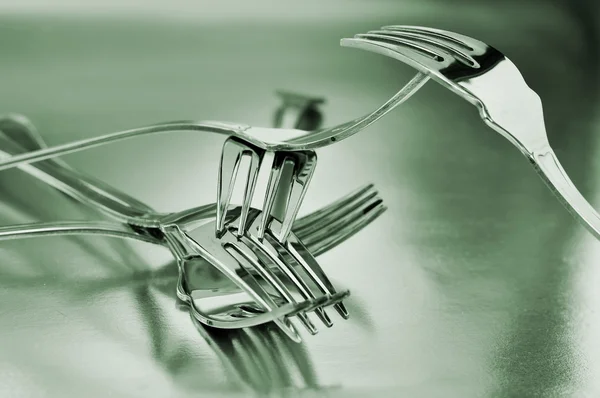 Een stapel van vorken — Stockfoto