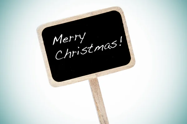 Merry christmas written in a blackboard label — Stock Photo, Image