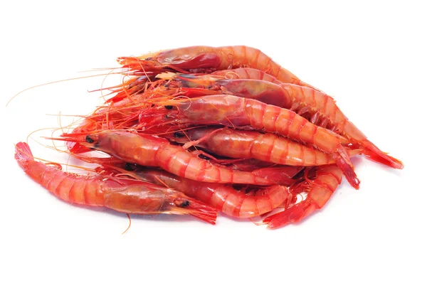 Pile Shrimps Isolated White Background — Stock Photo, Image