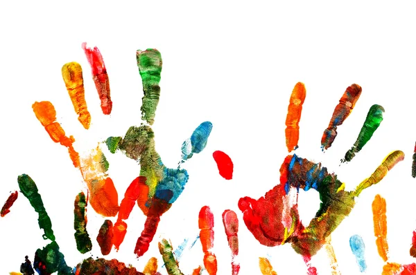 Huella de mano colorida — Foto de Stock