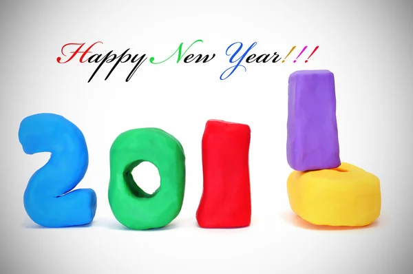 Happy New Year 2011 Design Made Modelling Clay — Stock Photo, Image