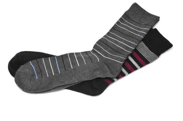 Pair Striped Socks Isolated White Background — Stock Photo, Image